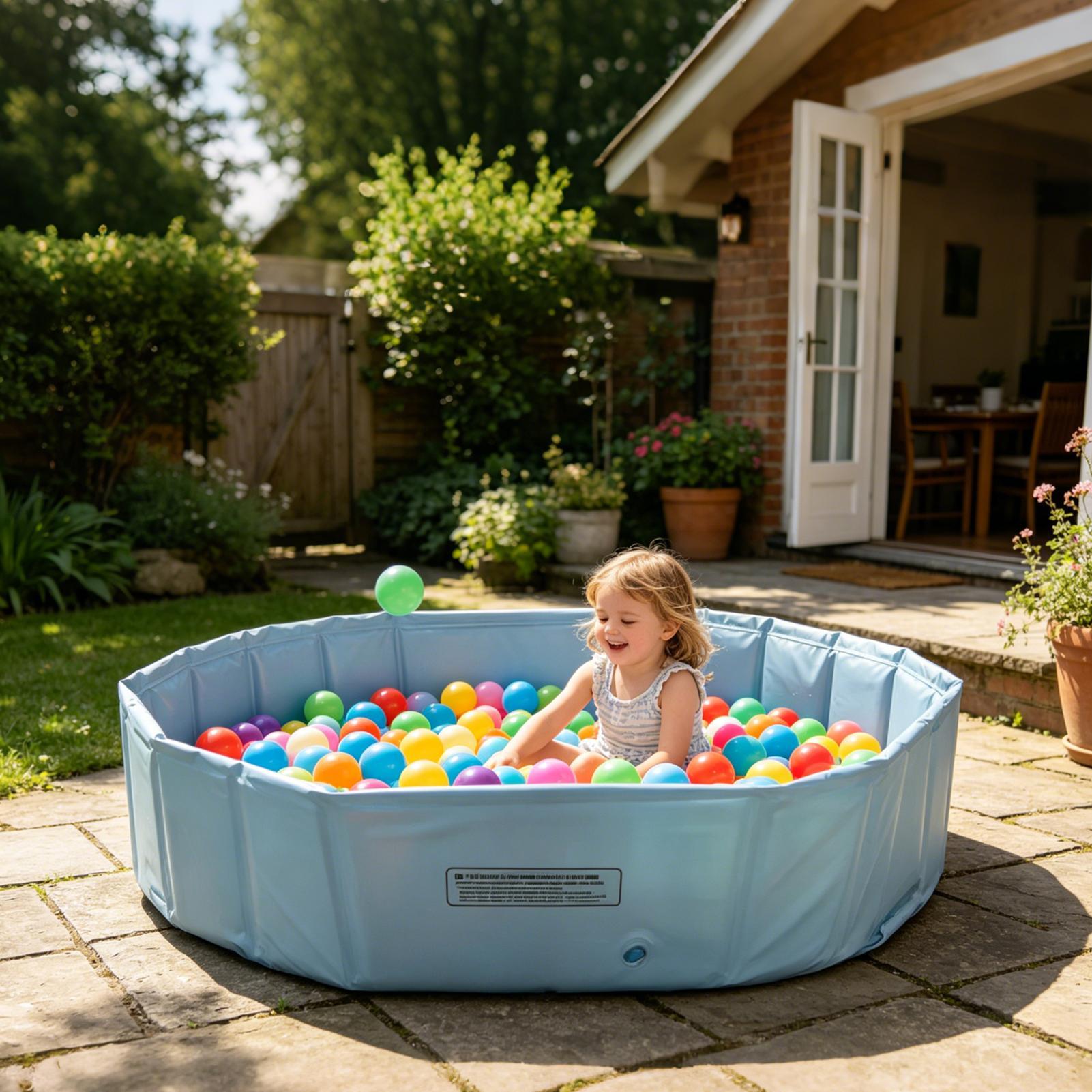 Party Games Kid Friendly - สระว่ายน้ำพับได้สำหรับสัตว์เลี้ยงกลางแจ้ง สระเล่นน้ำแบบพกพาสำหรับเด็ก แมว และสุนัข อ่างอาบน้ำ พื้นที่เล่นแบบพกพาสำหรับบ้านหรืองานปาร์ตี้