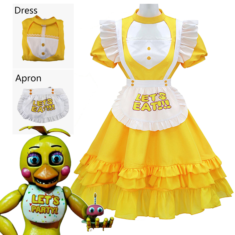 Party Games Girls Night - ชุดคอสเพลย์ตัวละครทอย ชิก้า จากเกม Five Nights at