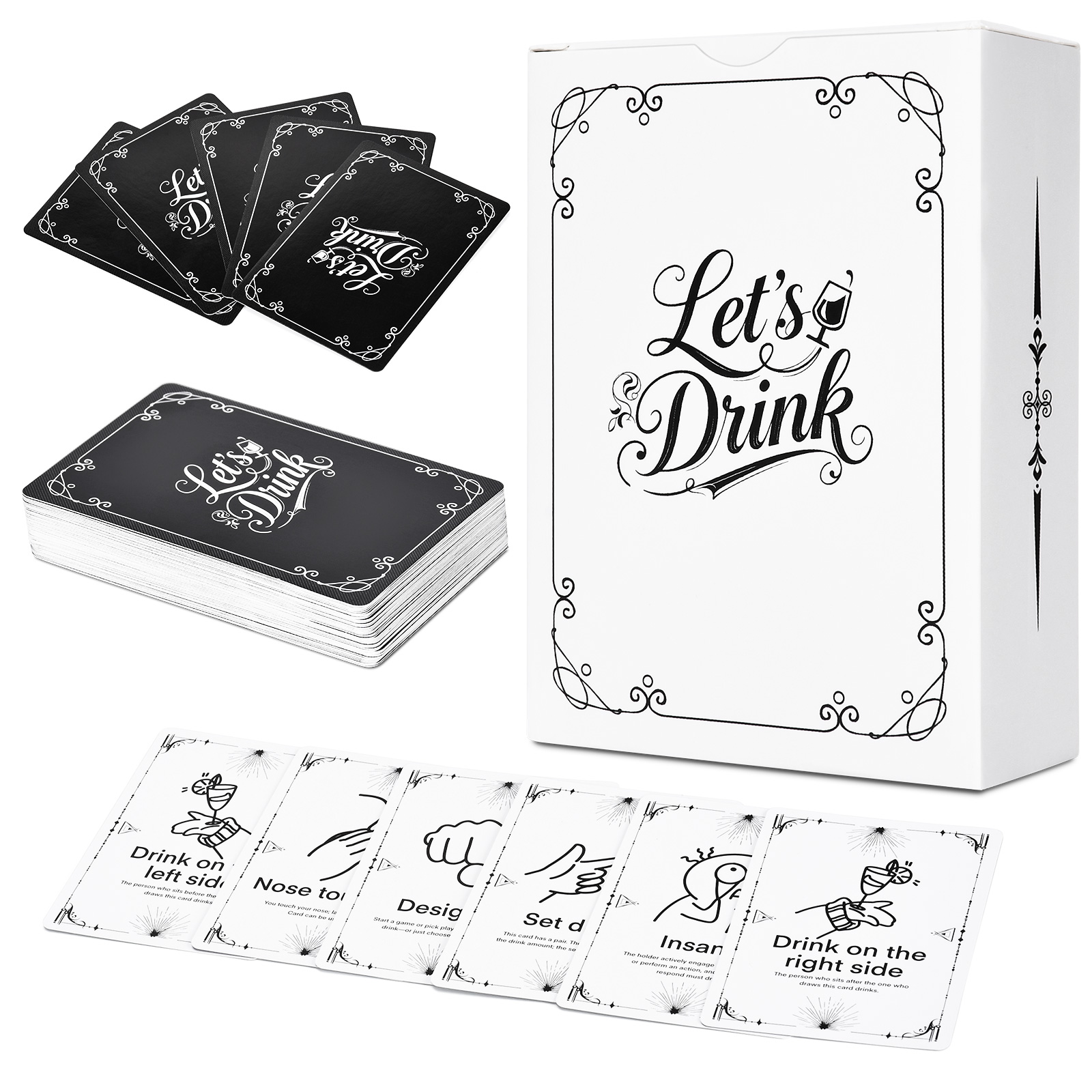 Party Games Night - การ์ดเกมดื่มสำหรับผู้ใหญ่ – การ์ดท้าทายปาร์ตี้สุดฮา 52 ใบ สำหรับเกมดื่ม,